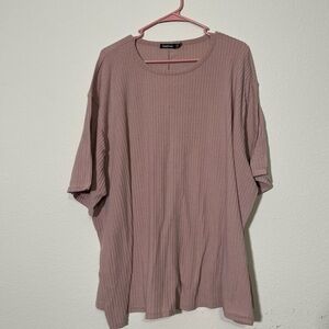 boohoo Pink Ribbed Oversize T-Shirt Size 20